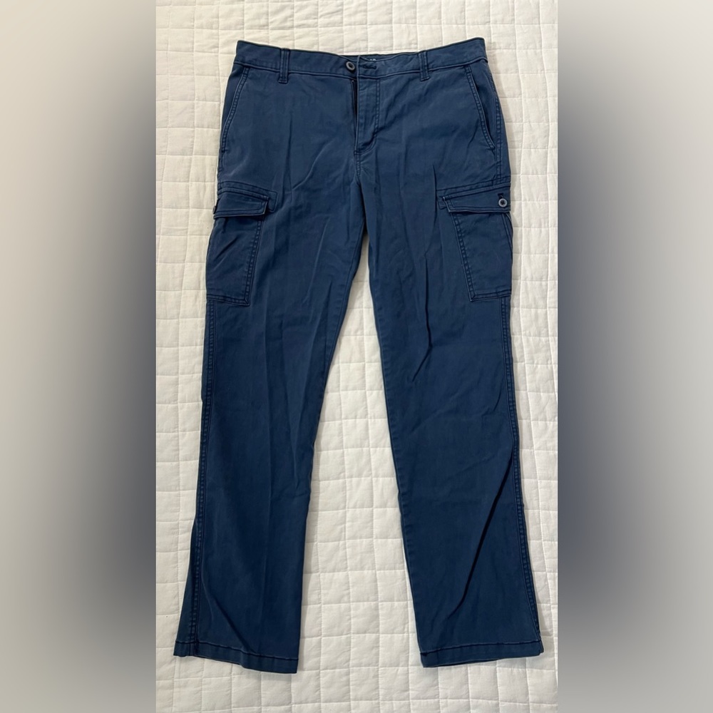 IZOD Men’s Saltwater Stretch Cargo Pants Straight Blue Size 34x32